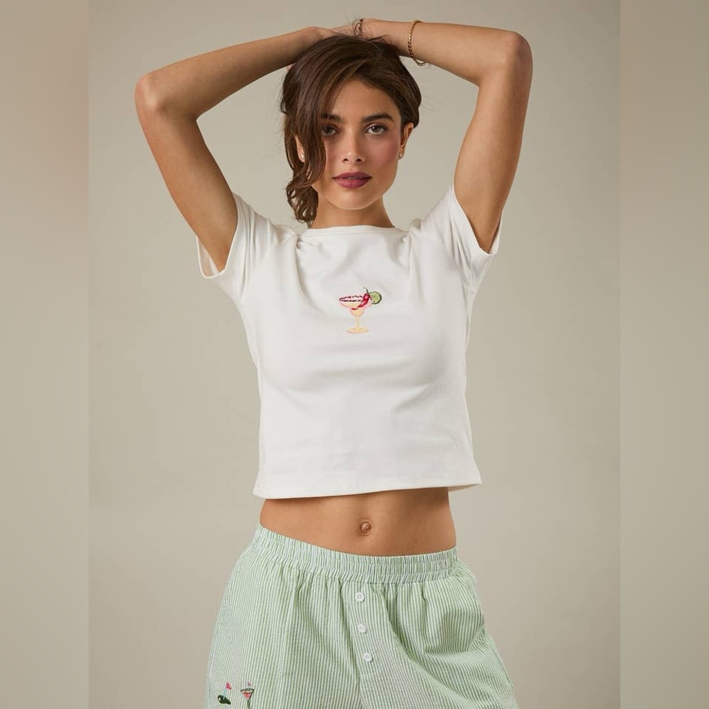 Spicy Margarita Cocktail Embroidered Baby Tee - Sunday Edition - Picture 4 of 6